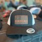 Leather flag patch hat