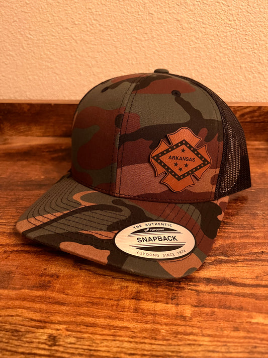 Leather patch state hat