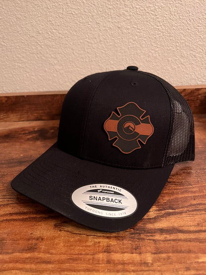 Leather patch state hat