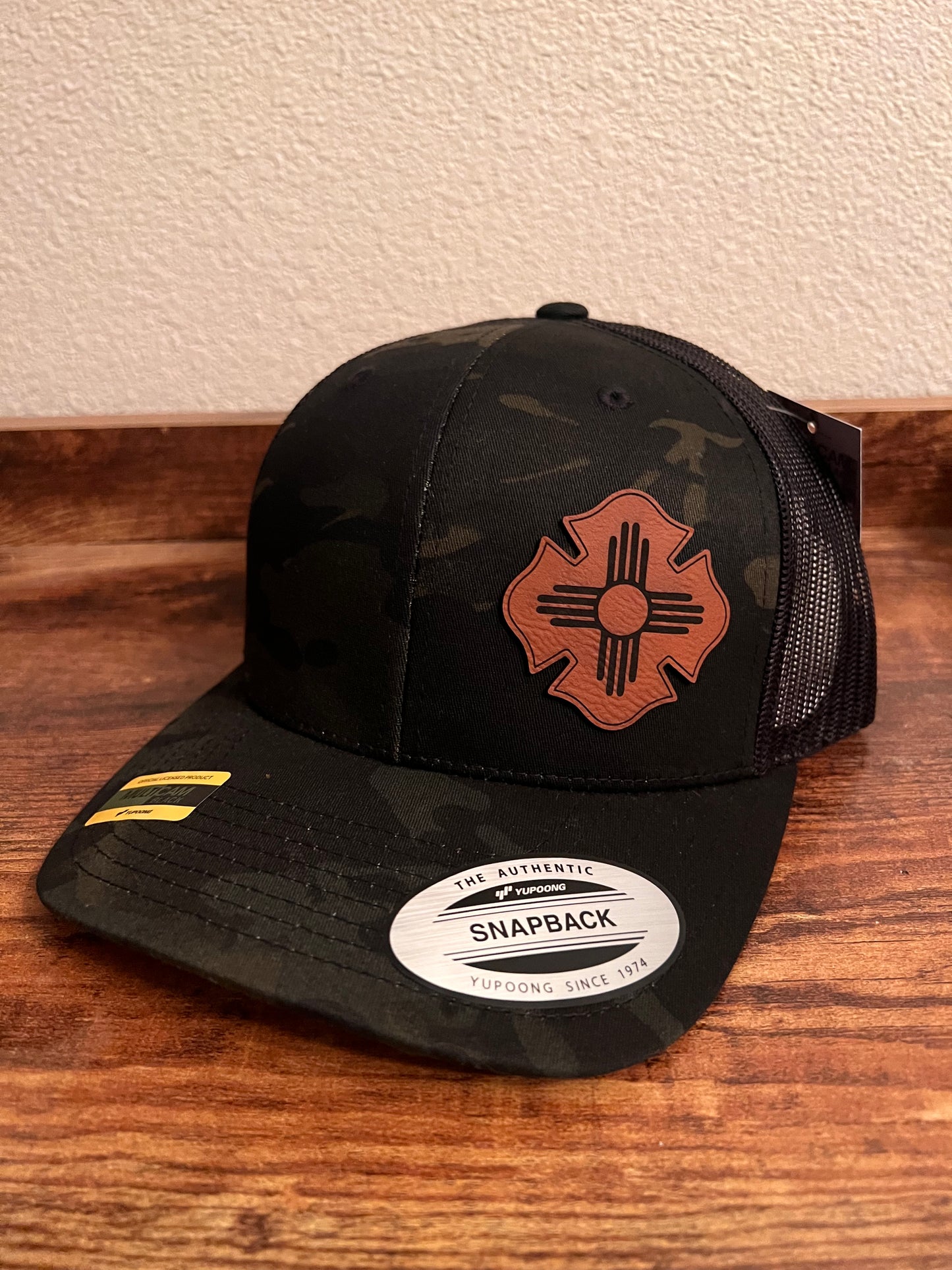 Leather patch state hat