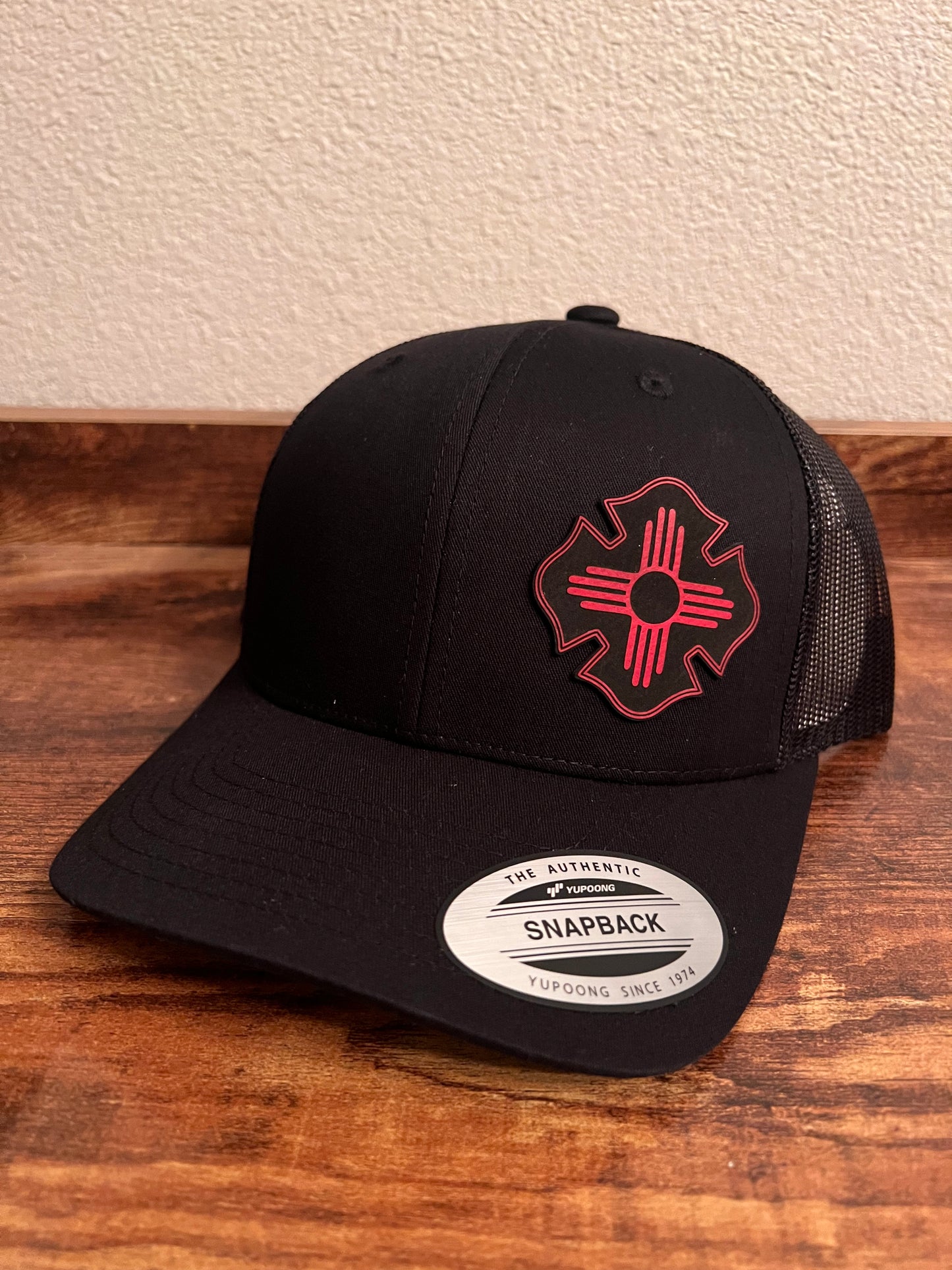 Leather patch state hat