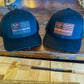 Leather flag patch hat