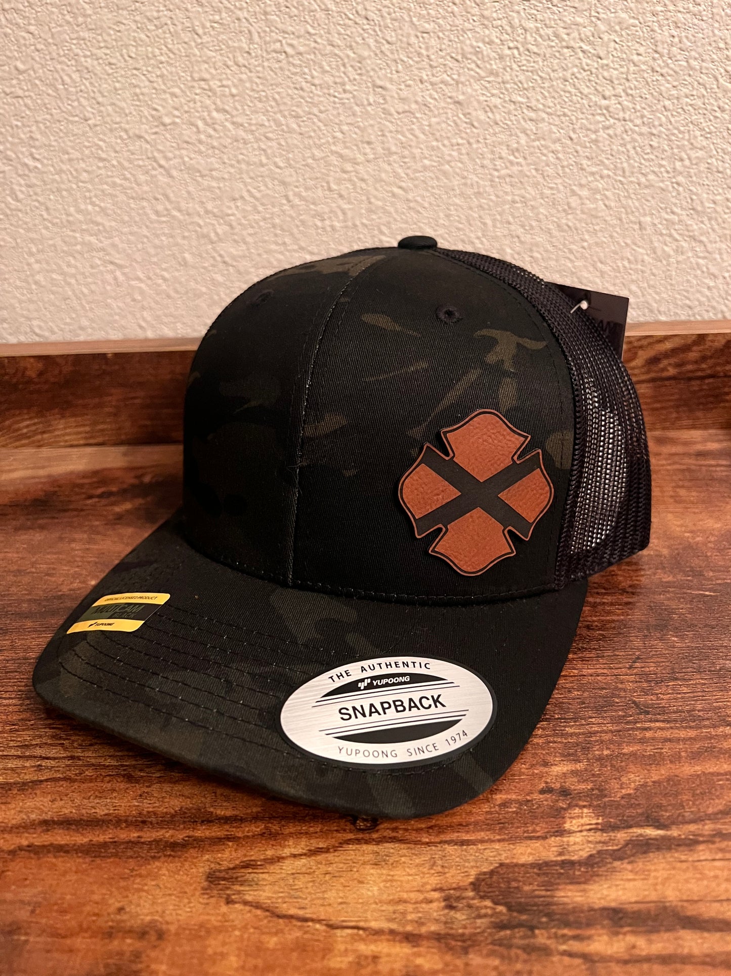 Leather patch state hat